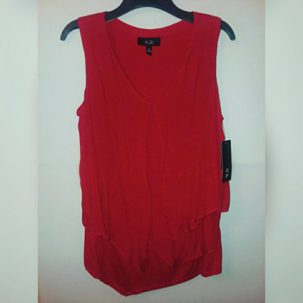 Red Sleeveless Blouse by AGB - NWT